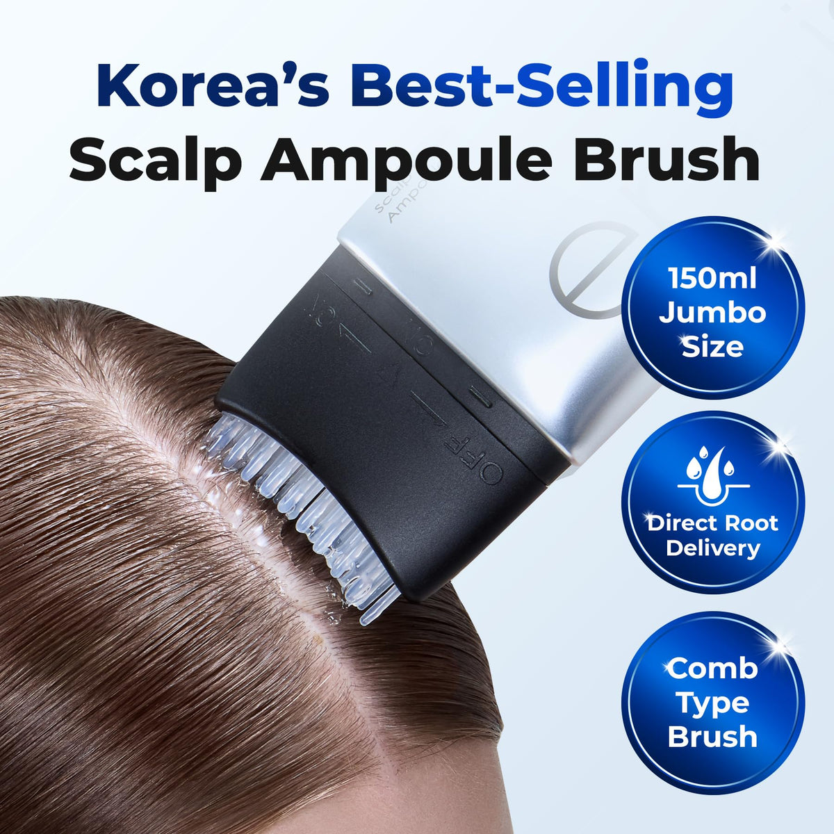 EPAIS comb applicator close-up highlighting 38 tips for precise scalp delivery