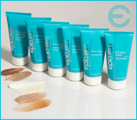Epicuren Discovery being applied in bathroom setting, shows gentle moisturising exfoliation benefit