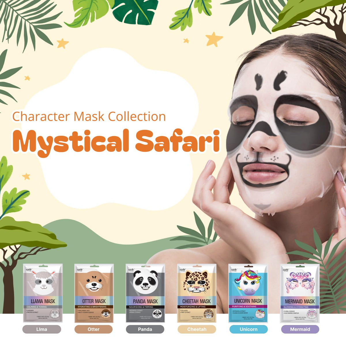 Epielle otter mask close-up revealing pattern and a hydrating serum boost