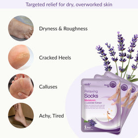 Epielle socks in use on feet during at-home spa for relaxation benefit