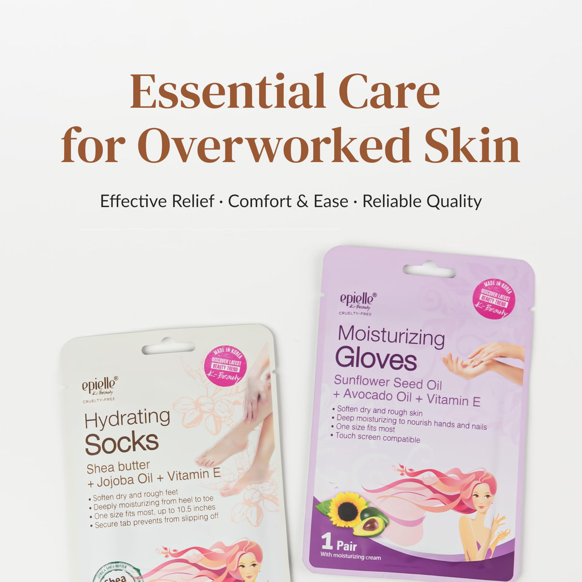 Epielle spa setting with socks for relaxing at-home treatment