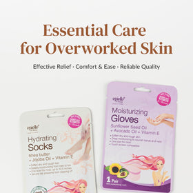 Epielle spa setting with socks for relaxing at-home treatment