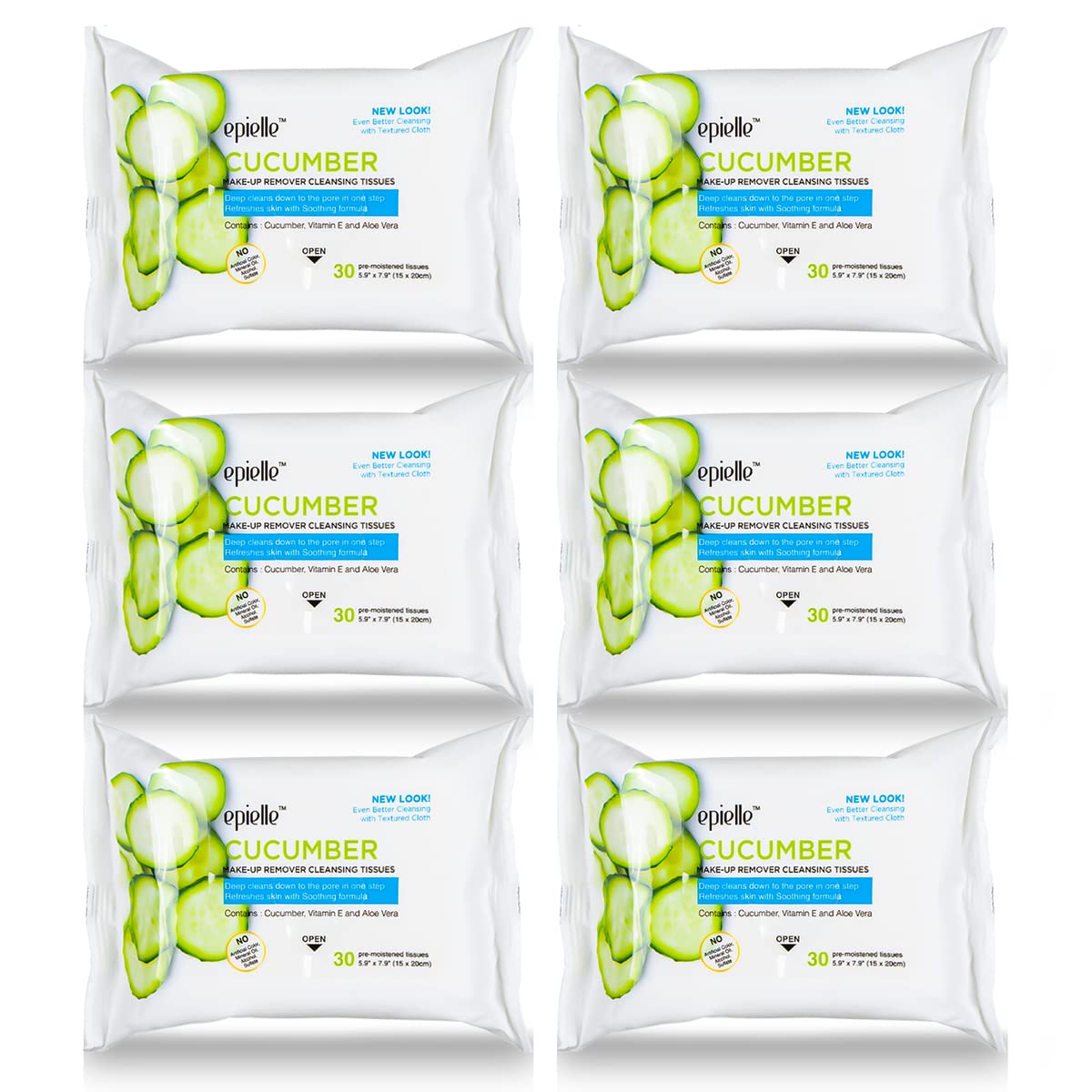 Epielle front pack showing brand and cucumber benefits for gentle cleansing