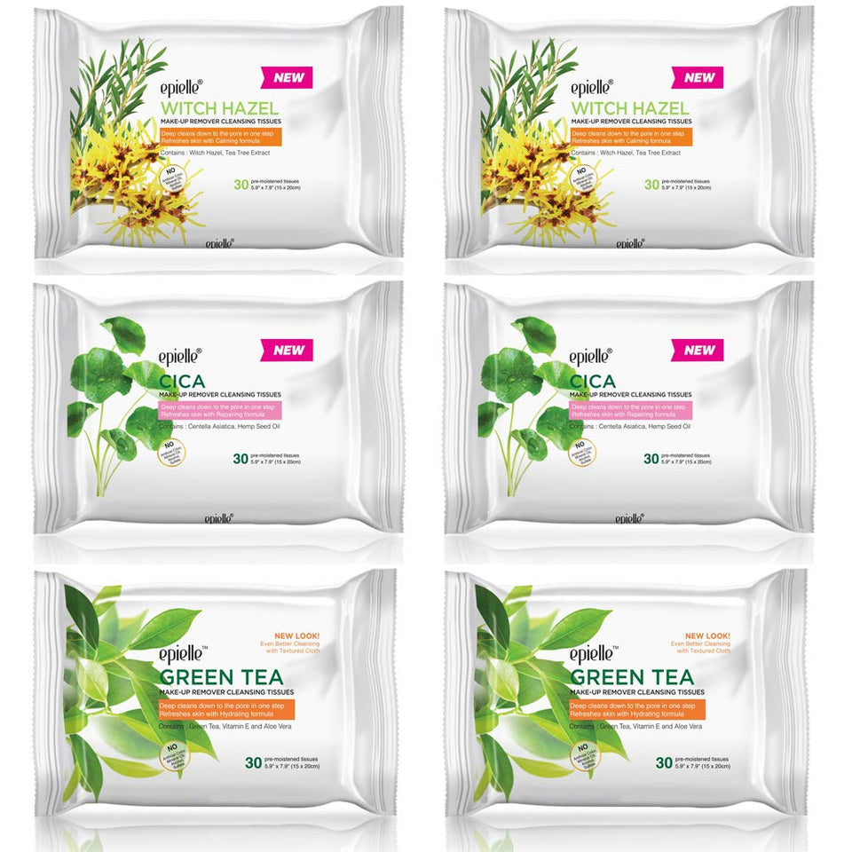 Epielle front packaging showing six 30-count pouches and value