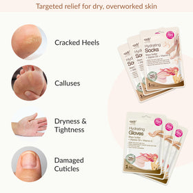 Person wearing Epielle gloves during hand treatment for softened skin