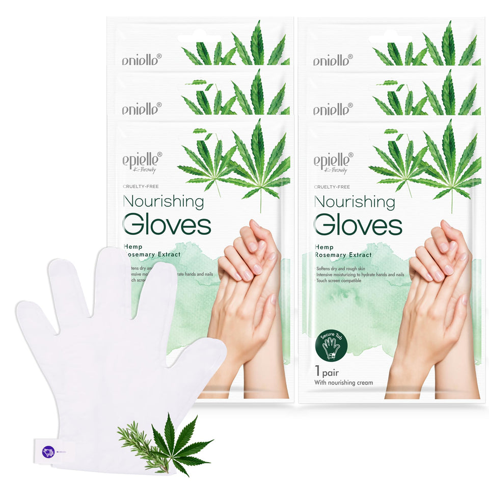 Epielle front packaging view highlighting nourishing hand mask benefits