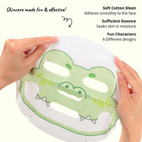 Epielle mask on model demonstrating smooth coverage and instant hydrating effect