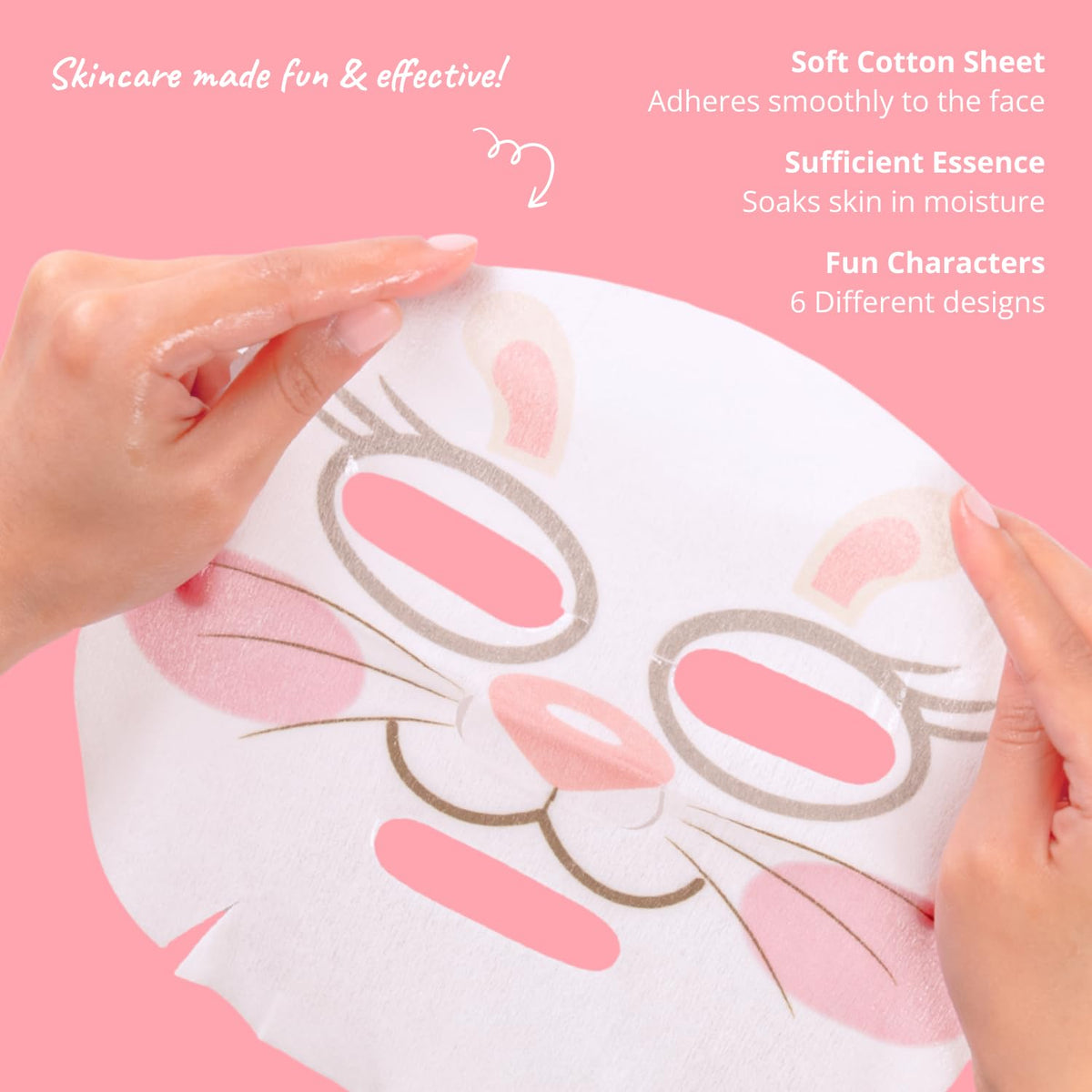 Epielle mask size comparison beside hand illustrating fit and coverage