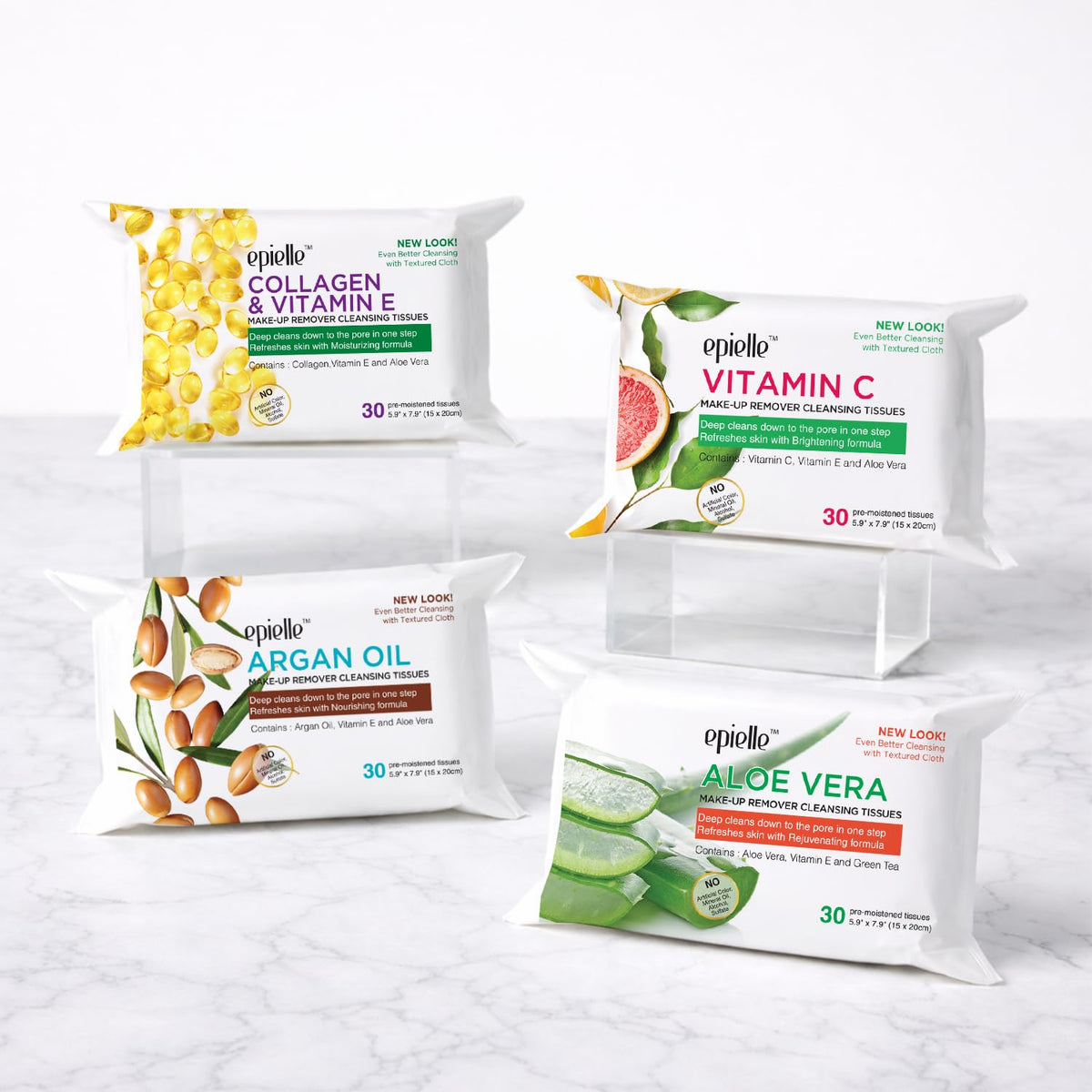 Epielle single pack open with wipe exposed for easy grab-and-go use