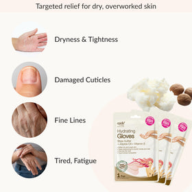 Epielle glove on hand size comparison illustrating fit and full-coverage benefit