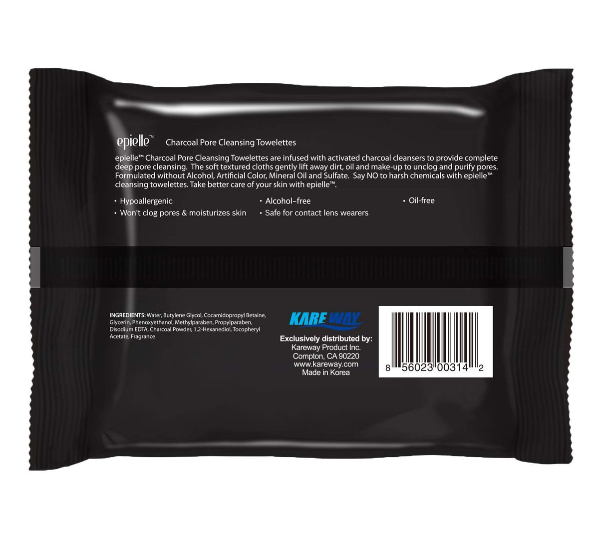 Epielle close-up of charcoal fiber texture for deep cleanse