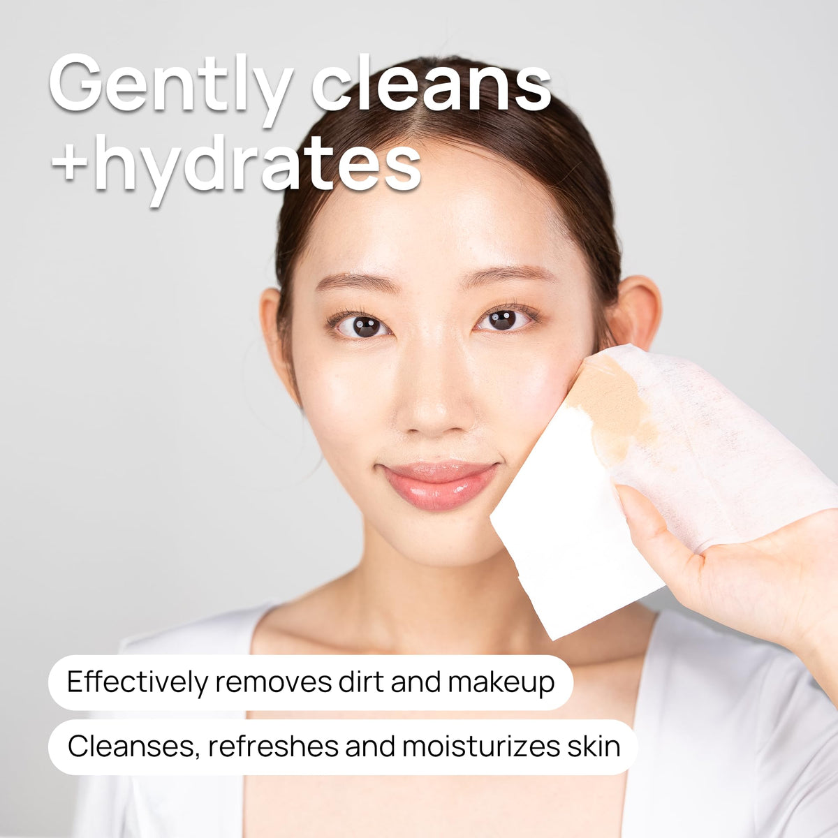 Epielle wipe removing waterproof mascara from eyelid for gentleness benefit