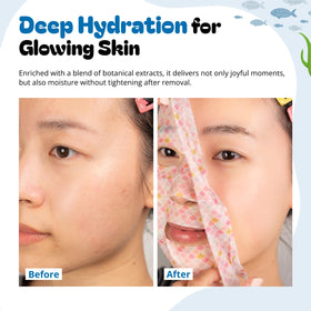Epielle zebra mask sheet flat display highlighting replenishing formula benefit