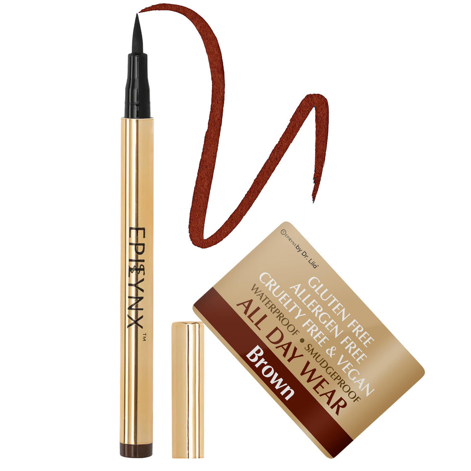 EPILYNX front packaging showing brown eyeliner and benefit of clean ingredients