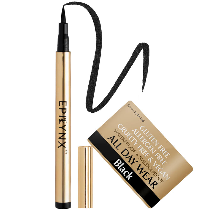 EPILYNX front packaging showing sleek black liner and brand benefit