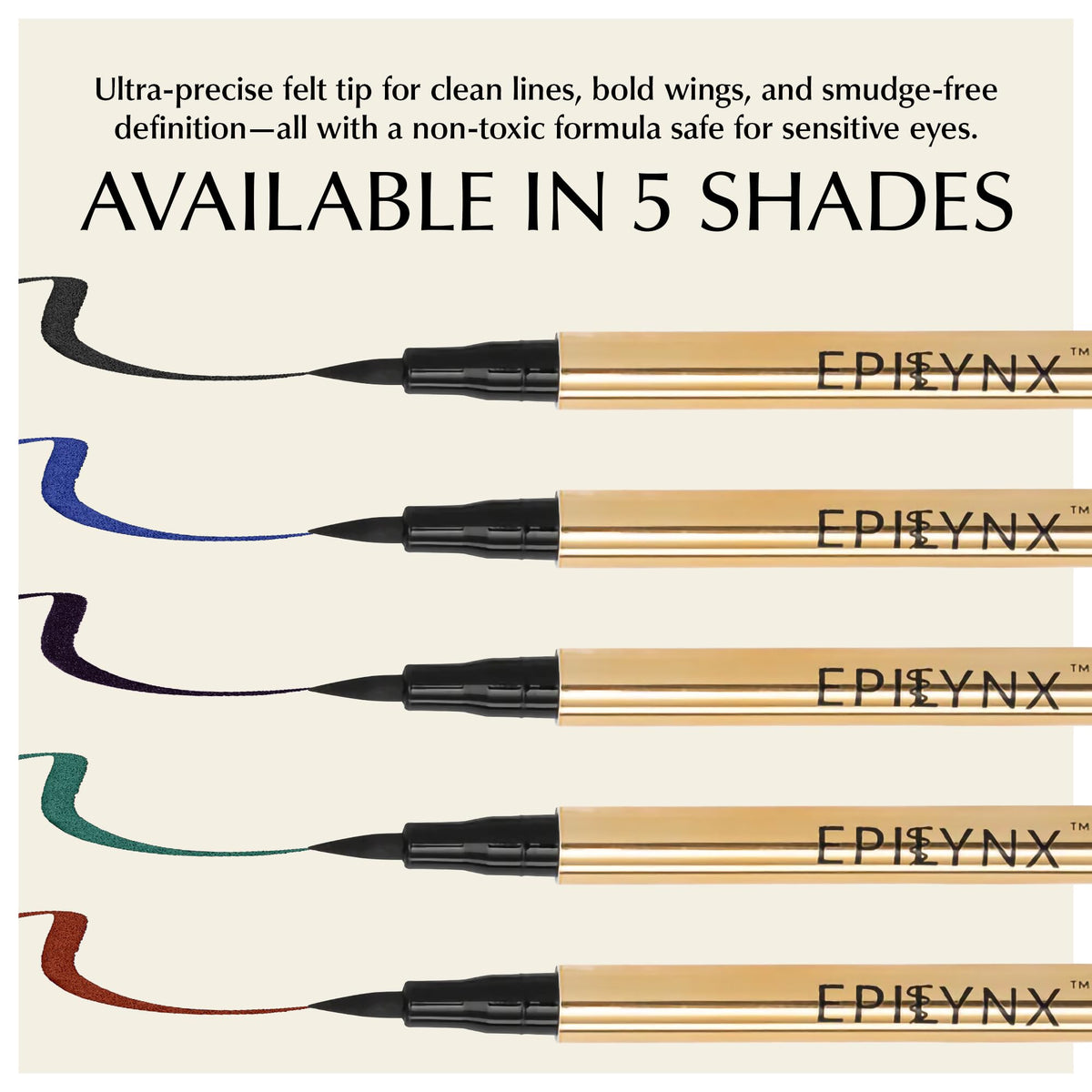 EPILYNX liner application on eye creating a defined wing quickly