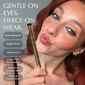 EPILYNX pen held by fingers to show compact travel-friendly size