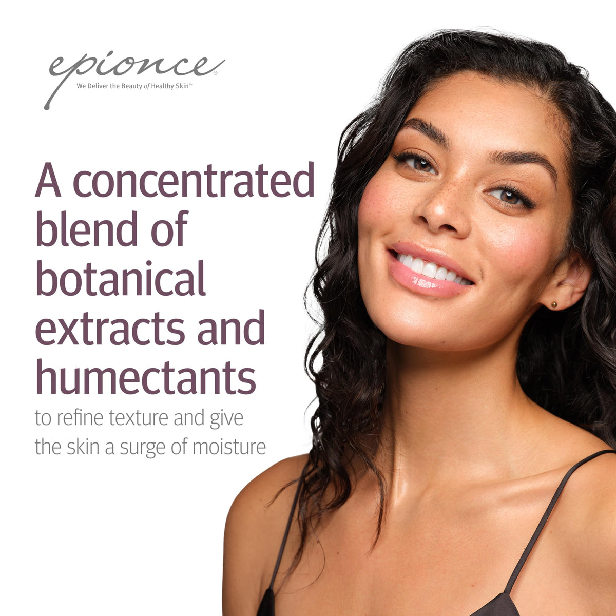 Model applying Epionce toner to face and neck for soothing effect