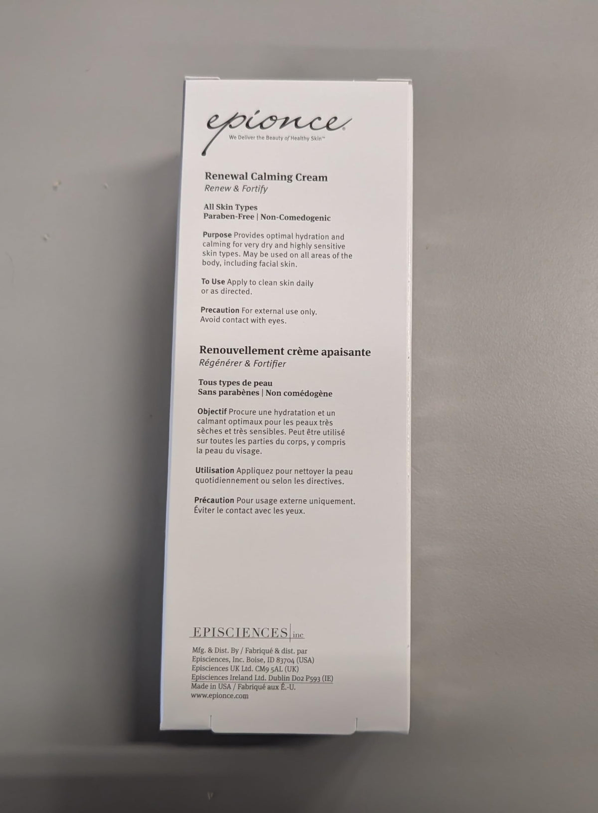 Lifestyle bathroom scene with Epionce cream for daily routine calm