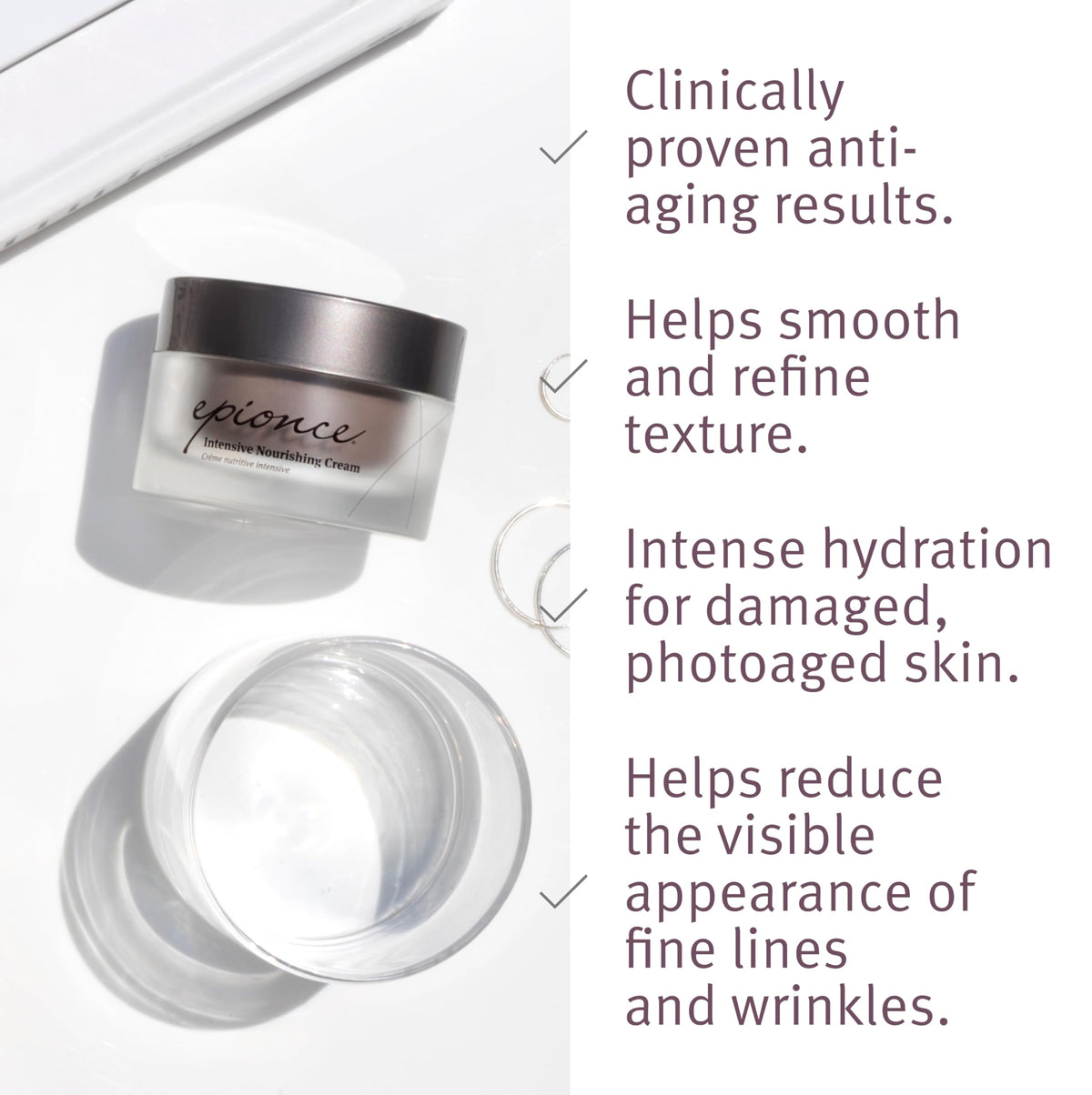 Epionce cream close-up highlighting ceramide-rich formulation benefit