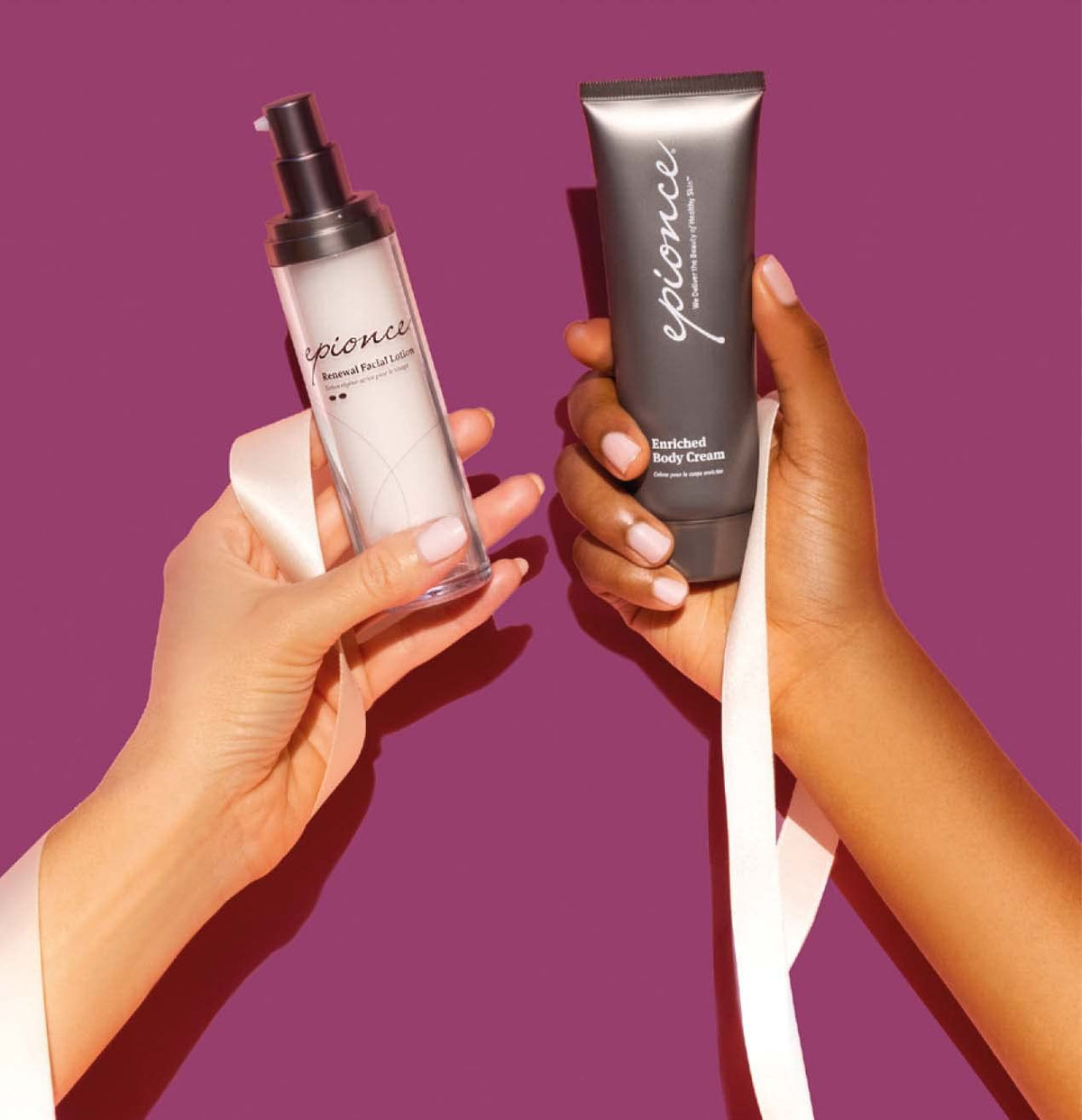 Epionce ingredient display emphasizing skin-renewing and barrier support