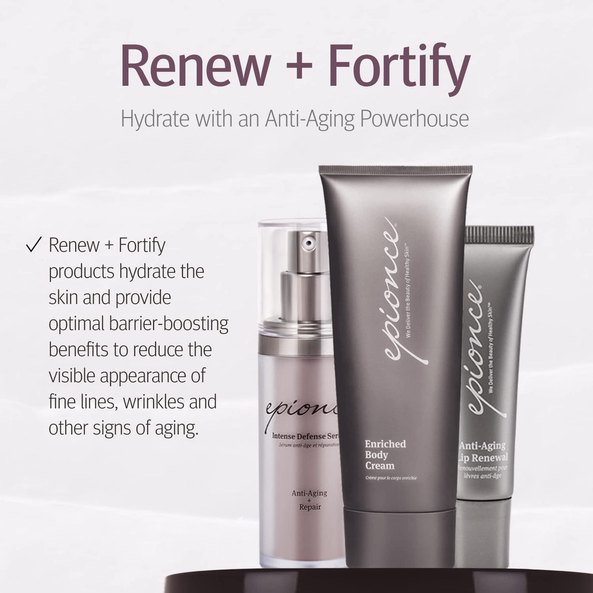 Epionce eye cream placed by sink illustrating morning routine convenience and layering