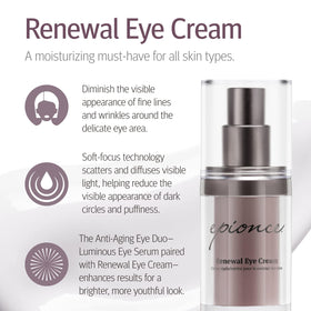 Epionce eye cream tube nozzle close-up for precise, hygienic application benefit