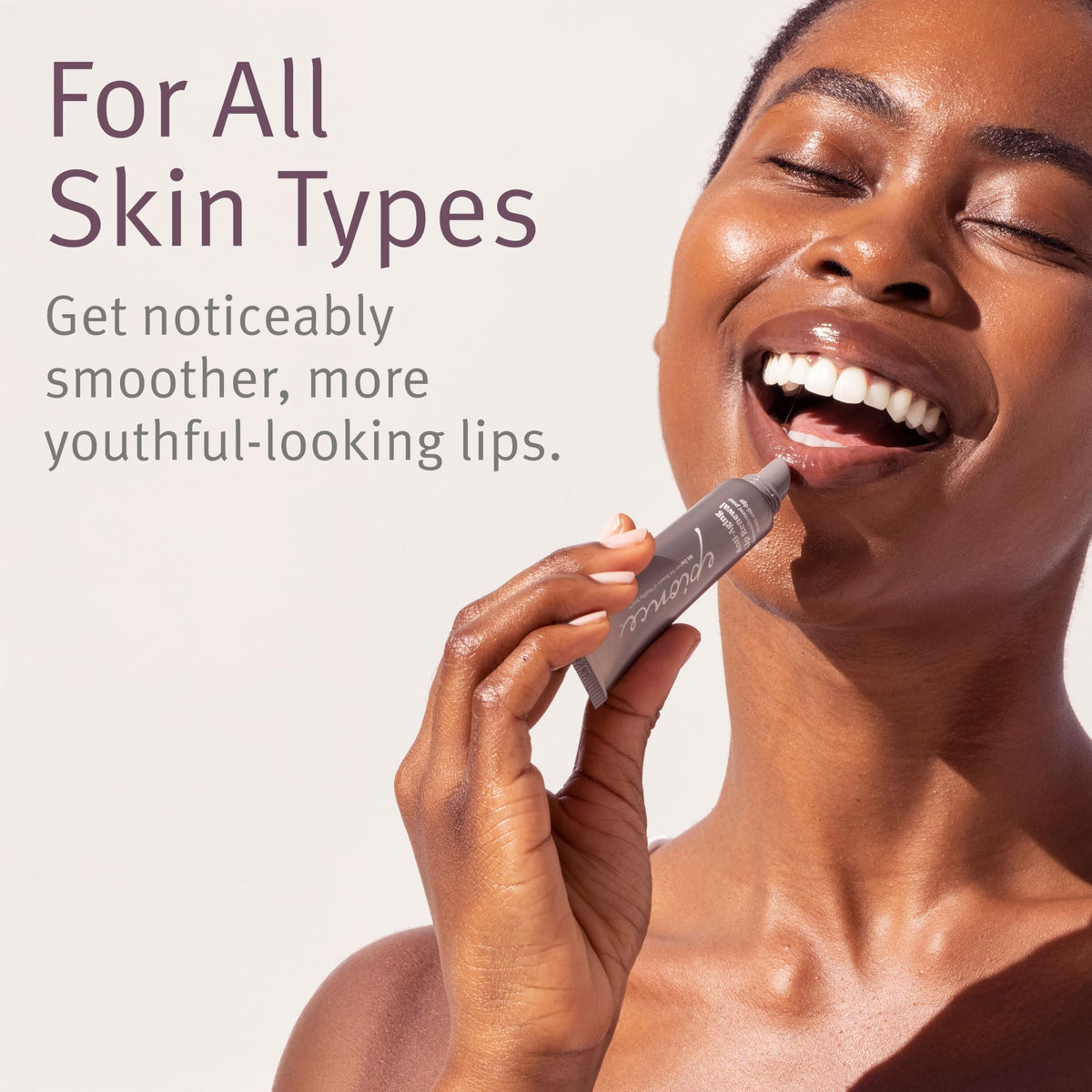Epionce creamy lip serum texture close-up showing smooth glide