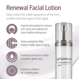 Epionce pump dispensing lotion demonstrating easy application benefit