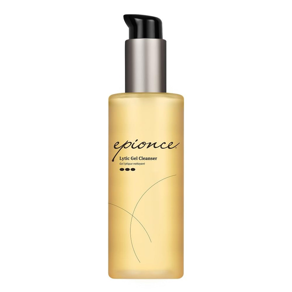 Epionce lytic gel cleanser front bottle showing clean packaging and benefit