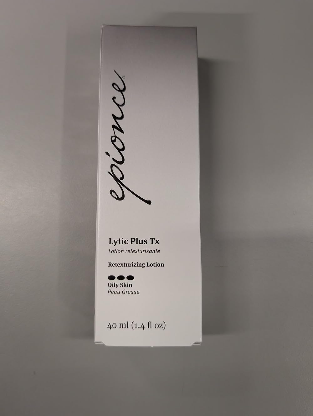 Epionce Lytic Tx bottle paired with Lytic Gel Cleanser for routine clarity