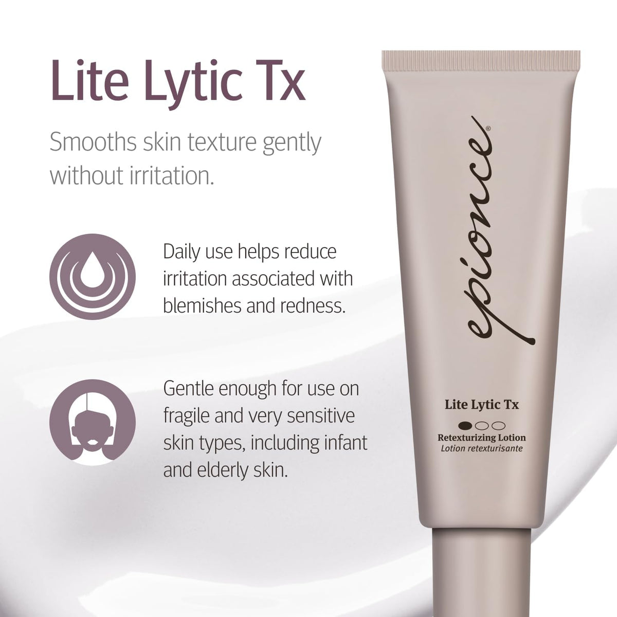 Epionce Lytic Tx Lite pump dispenser close-up for precise application