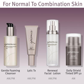 epionce Lytic Tx paired with cleanser and toner, brand completes a balanced routine