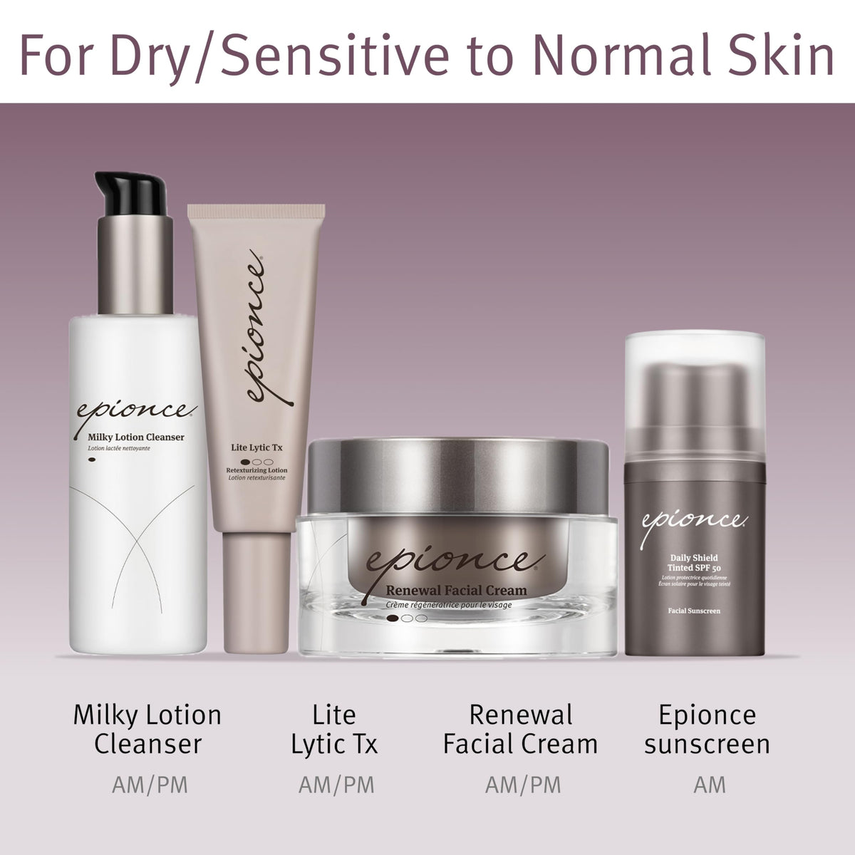 Epionce cream spread on hand demonstrating lightweight absorbency