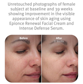 Epionce dispensing cream from pump to show easy controlled application