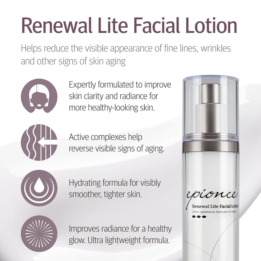 Epionce pump dispenser close-up demonstrating easy application