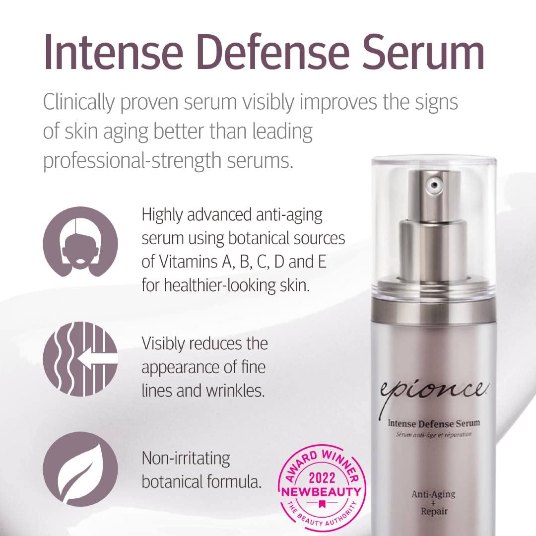Epionce serum texture closeup on fingertip, highlights lightweight hydration