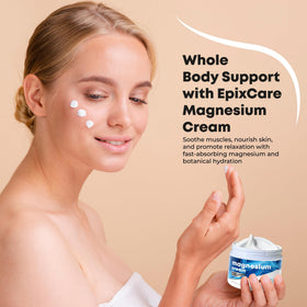 EpixCare 4 oz jar beside a ruler to show compact travel-friendly size