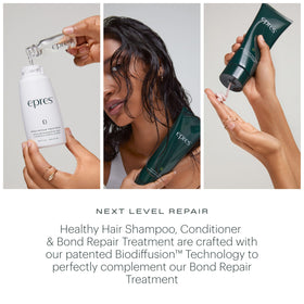 epres before and after hair texture close-up showing improved strength