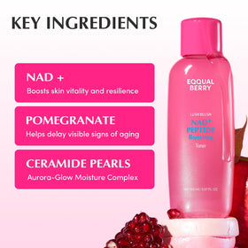 EQQUALBERRY applying toner with cotton pad for clean prep and absorption