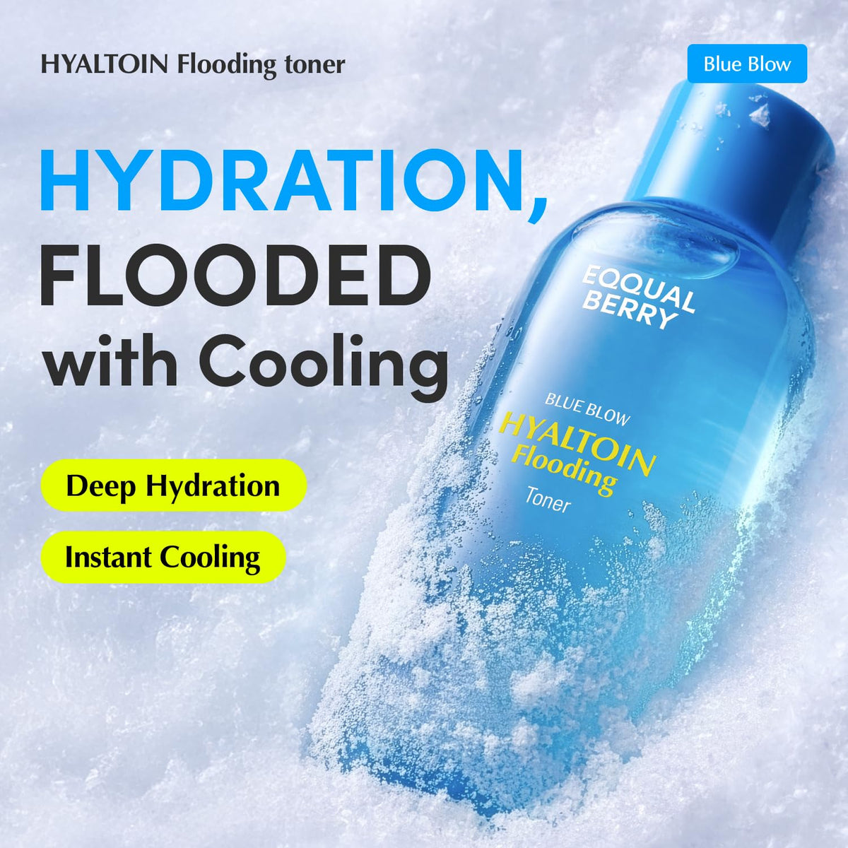 EQQUALBERRY hydrogel texture close-up showing cooling hydration feel
