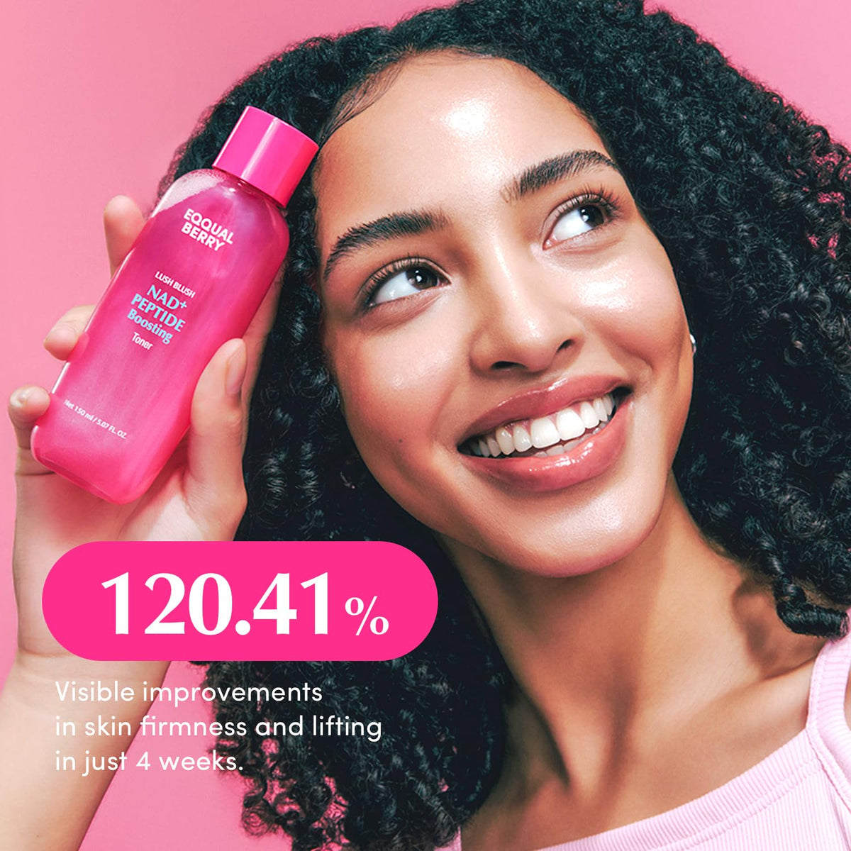 EQQUALBERRY bottle in hand for 150ml scale and easy application benefit