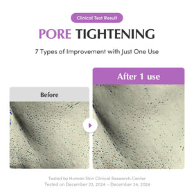 EQQUALBERRY mask applied to dry skin illustrating deep pore treatment benefit