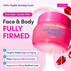 EQQUALBERRY cream texture close-up showing silky liposomal formula for better absorption