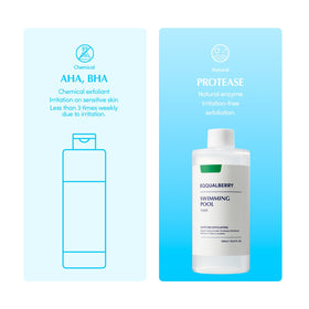 EQQUALBERRY pouring toner onto hand illustrating easy application and hydration