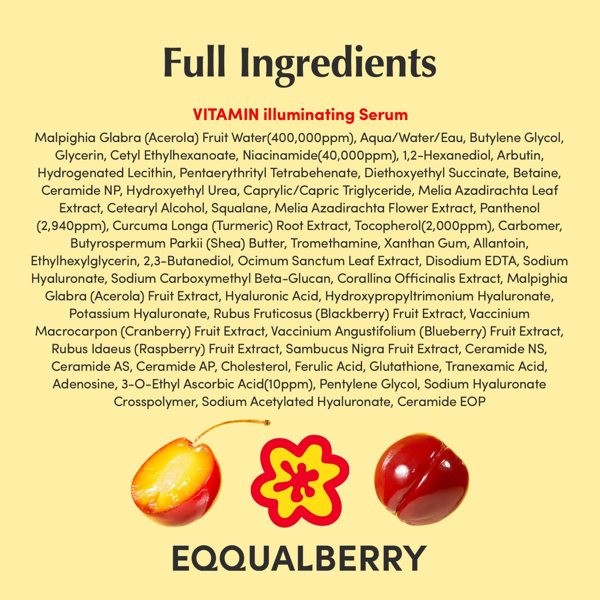 EQQUALBERRY bottle next to a measuring scale showing compact 1.01 oz size