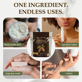 Era of Nature cocoa butter in DIY balm setup showing crafting versatility and natural scent