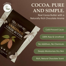 Era of Nature close-up of solid cocoa butter texture highlighting purity and richness