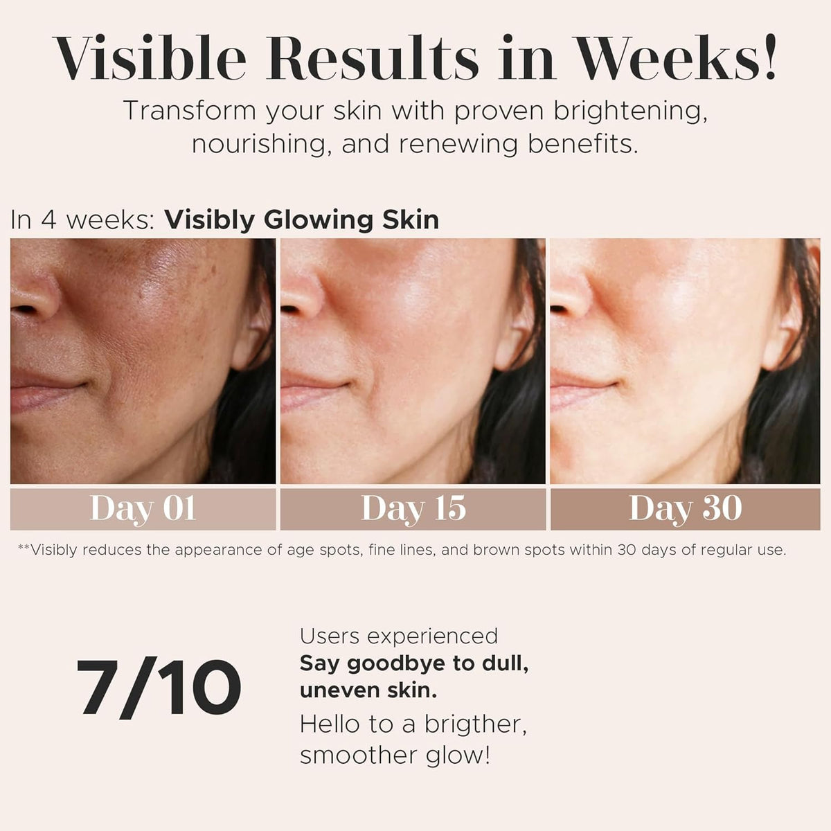 era of nature label close-up highlighting kojic acid and vitamin C benefit