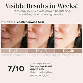 era of nature label close-up highlighting kojic acid and vitamin C benefit